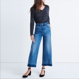 Madewell wide leg crop, blue denim, size 28, NWOT
